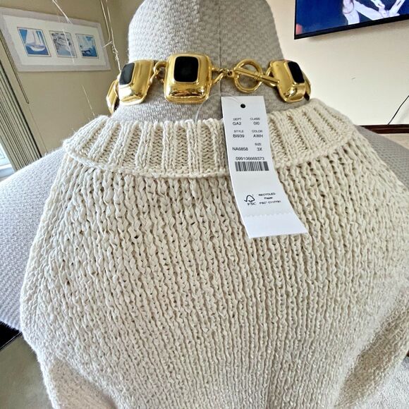 J. Crew Women's Size 3X Cream Sweater Vest Pullover Knit Sleeveless Top Preppy - Picture 9 of 12